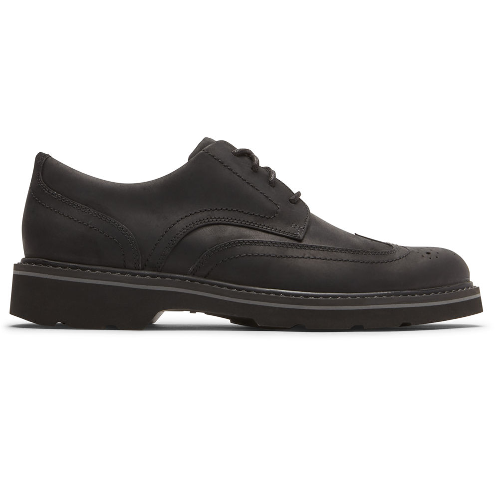 Rockport Singapore Mens Sneakers - Charlee Waterproof Wingtip Black - QU7314029